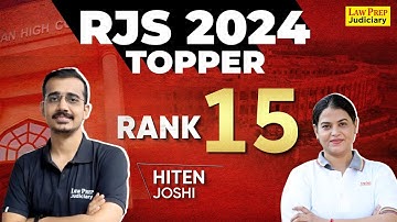 RJS 2024 Topper Interview | Hiten Joshi | Rank 15 | RJS Result 2024