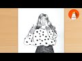 How to draw a girl taking selfie with phone - Pencil sketch for beginners - Andy Art Hub