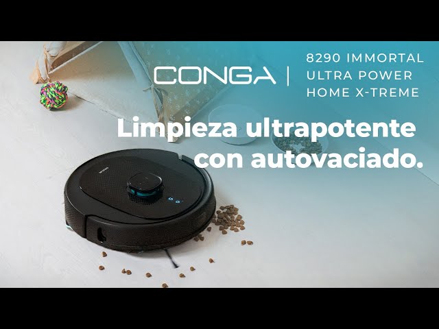 Robot aspirador Conga 8290 Immortal Ultra Power Home X-Treme con base autovaciado y bolsa de 3L