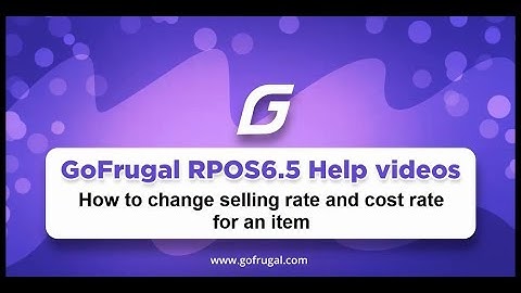 How to change the selling rate and cost rate for an item?