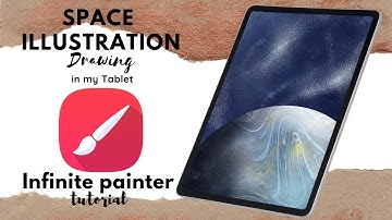 Space illustration in Infinite painter, Glowing planet drawing in Android device, beginners tutorial
