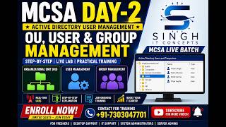 MCSA DAY-2  OU, User & Group Management | Active Directory Live Lab | MCSA Live Batch