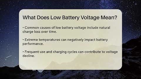 What Does Low Battery Voltage Mean? - Talking Tech Trends