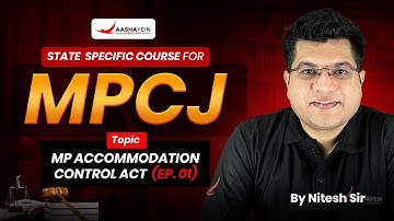 MP Accommodation Control Act for MPCJ | Class-01 | Judiciary Exam | By Nitesh Sir
