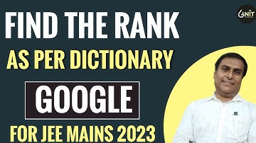 HOW TO FIND RANK OF A WORD IN THE DICTIONARY WITH REPETITION SHORTCUT// JEE | MANOJ SIR
