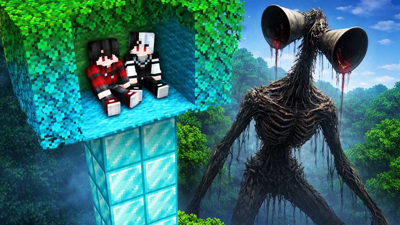 ถ้าเกิด!! ผมสร้างบ้านเพชรต้นไม้ แต่กับเจอ ผีเปรตหัวลำโพง จะรอดไหม - (Minecraft เปรตหัวลำโพง)