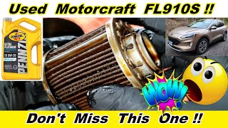 Motorcraft Oil Filter FL910S Cut Open Used Oil Filter