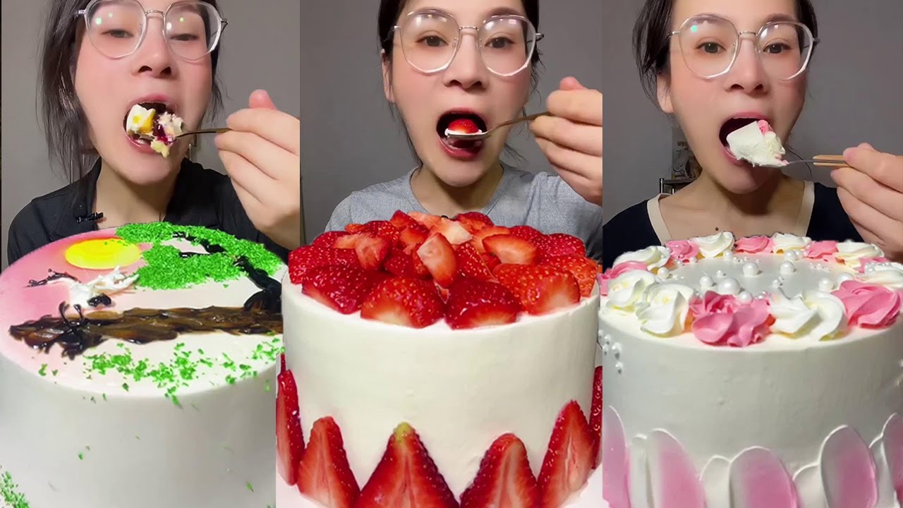 【Mukbang｜Super Thick Cream Cakes 】Empty cream#ASMR