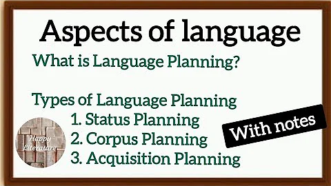 What is Language Planning? Types of Language Planning/Aspects of language #englishliterature .