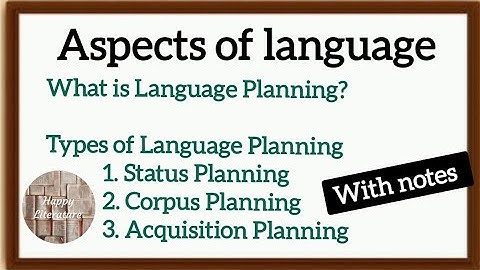 What is Language Planning? Types of Language Planning/Aspects of language #englishliterature .