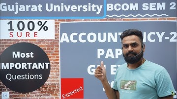 IMP Series | Accountancy - 2 | Most Important Questions for Gujarat University Bcom sem 2