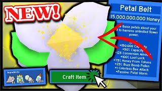 CRAFTING *OP* PETAL BELT, 2nd SPIRIT PETAL, ALL NEW ITEMS EQUIPPED! | Roblox Bee Swarm Simulator