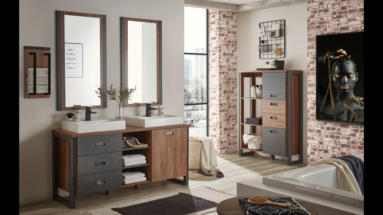 Badprogramm "Auburn", Eiche Stirling und Matera grau