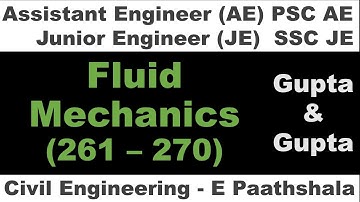 Fluid Mechanics mcq (261 - 270) - Gupta and gupta | sscje civil engineering | Hydraulics civil |