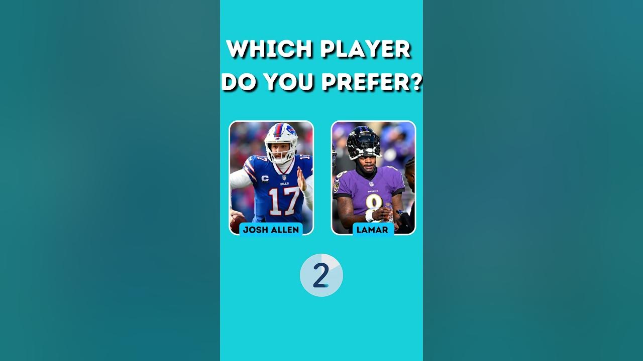 Josh Allen VS Lamar Jackson WHICH PLAYER DO YOU PREFER? NFL QUIZ shorts YouTube