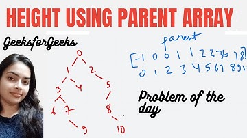 Height Using Parent Array Gfg POTD | Find height of Binary Tree from Parent Array| Full Explanation