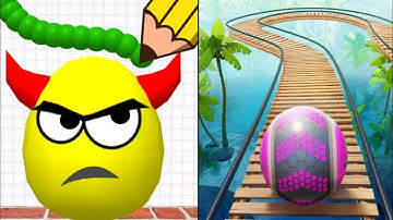 Draw To Smash: Logic puzzle vs Going Ball : Brain puzzles | All Levels | Satisfying ASMR Gameplay