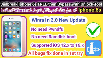 How to Jailbreak Iphone 6s Free | How to Bypass iphone 6s | Winra1n new update 2.0V | TECH City