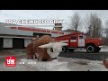 В Уральске пожарный украшает город скульптурами из снега