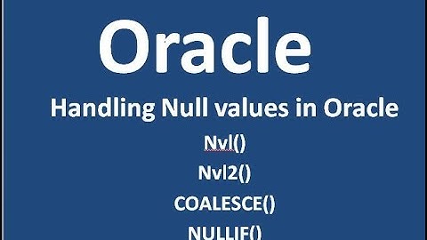 Null Functions in Oracle SQL