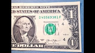 2006 $1 Federal Reserve Note FR 1932 D 2 Different Serial Numbers Miscut UNC 