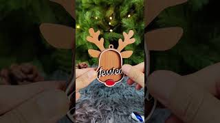 Santa's Reindeer Christmas | Personalized 2-Layered Wooden Ornament