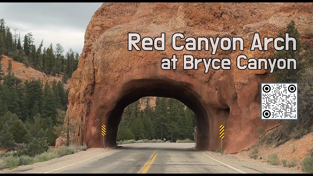 Passing through Red Canyon Arch in Bryce Canyon