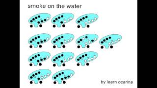 SMOKE ON THE WATER DEEP PURPLE 12 hole ocarina tabs tutorial