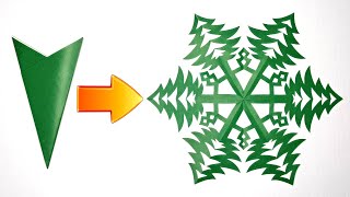 Paper Snowflake With Christmas Trees How To Make Paper Snowflakes Paper Cutting