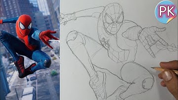 How to draw Spiderman with webs || Full outline tutorial || for beginners #spiderman