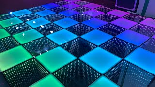 243 PCS 3D Mirror&matte Magnet Led Dance Floor Testing In Factory