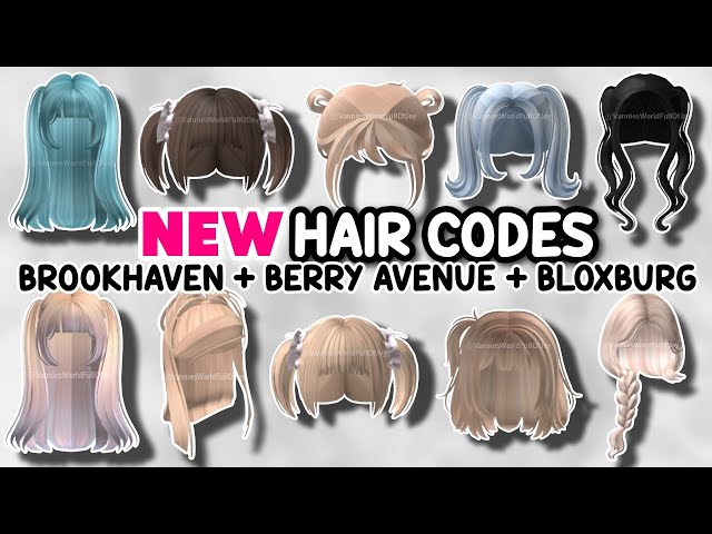 NEW* 10 CUTE HAIR ID CODES FOR BROOKHAVEN RP, BERRY AVENUE AND BLOXBURG 😍✨  