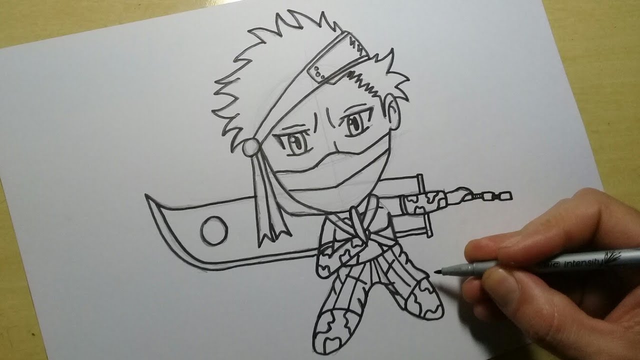 DESENHANDO ANIME, DESENHANDO KAKASHI E ZABUZA (NARUTO)