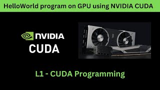 L1 How to write the HelloWorld program in NVIDIA CUDA?  #cuda #nvidiagpus #gpucomputing