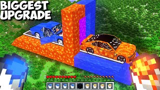 Which CAR IS BETTER LAVA VS WATER SUPER CAR RACING PORTAL UPGRADE in Minecraft ! SECRET GARAGE RACE