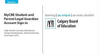 MyCBE Student and Parent/Legal Guardian Account Sign-in - High School