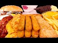 ASMR MUKBANG｜MCDONALD&#39;S BURGER, FRIES, CHICKEN, CHEESE STICKS, APPLE PIE, CHOCO CONE, CHURROS 맥도날드먹방