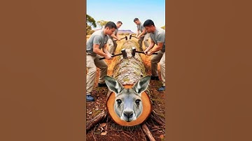 Rescue kangaro 🦘from Giant Log#funny #animals #shorts #ai