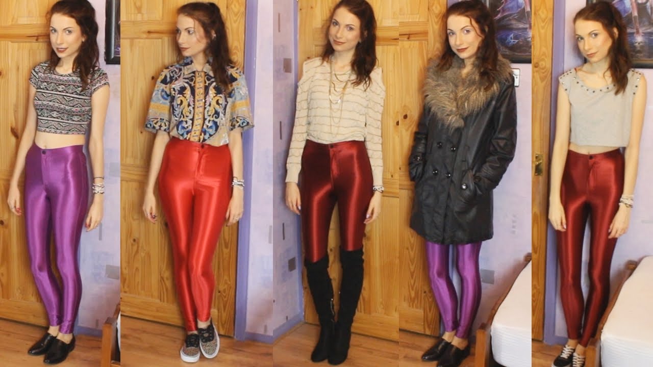 How I Style American Apparel Disco Pants in Purple, Cranberry & Red