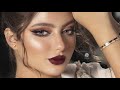 (ميك اب كلاسيك ( سحبة العين و الروج العودي classic makeup look with a dark red lipstick