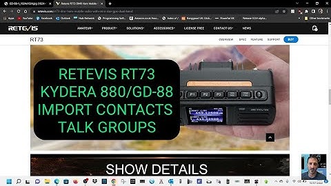 CSV - RETEVIS RT73/KYDERA CD-300 How to IMPORT Contacts, Talk Groups ,
