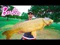 Catching GIANT Fish on BARBIE ROD!!! - City Pond Challenge