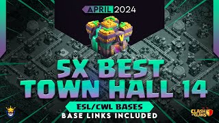 5 x Town Hall 14 War Base with Links | April 2024 | Clash of Clans