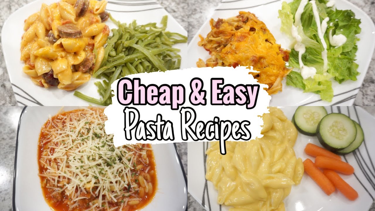 5 CHEAP & EASY Pasta DINNER Recipes | LOW BUDGET DINNER IDEAS for a ...