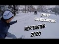 STREET SNOWBOARDING DURING NOR'EASTER