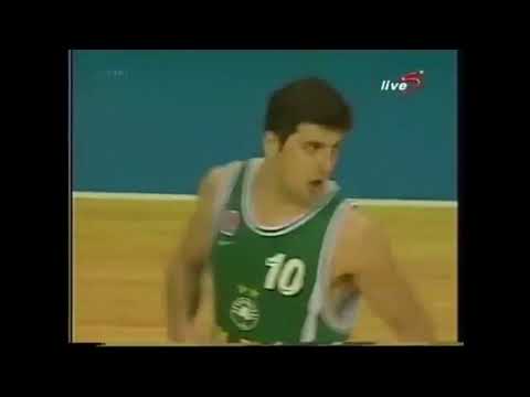 Ferdinando Gentile, Dejan Bodiroga, Zeljko Rebraca & Fragiskos Alvertis Panathinaikos  PAOK 1999 200