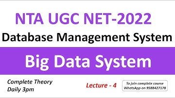 Big Data System | Database Management System NTA UGC NET 2022