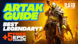 🏆Artak Raid Guide 👑 Artak Raid Shadow Legends FREE Legendary Build \& Masteries | Is he the BEST❓💪