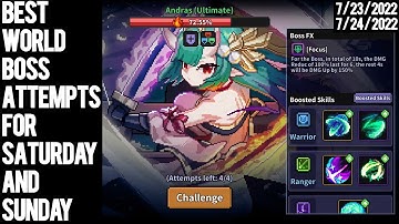 ANDRAS (ULTIMATE) & BUER | BEST WORLD BOSS ATTEMPTS - 7.23/7.24 2022 | MY HEROES: DUNGEON RAID
