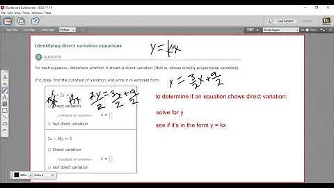 Identifying direct variation equations